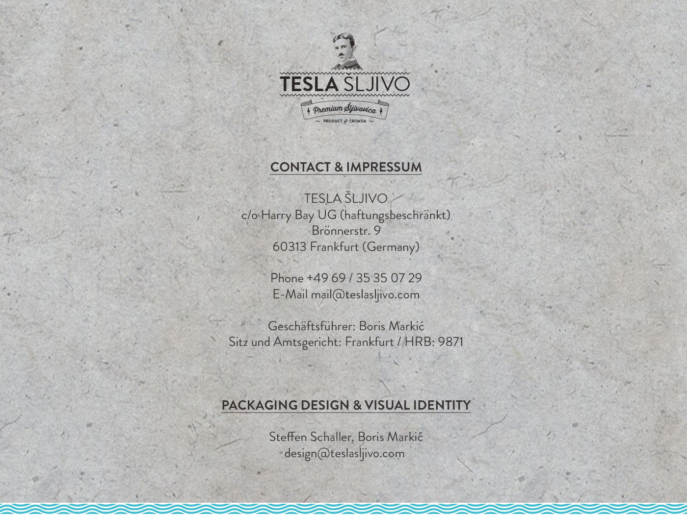 TESLA SLJIVO – Conctact & Impressum